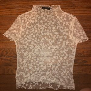 Bershka White Star Top